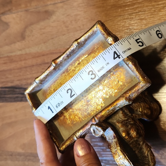 Golden Gilded Elephant Business Card Holder Trunk Up for Luck - Picture 12 of 16